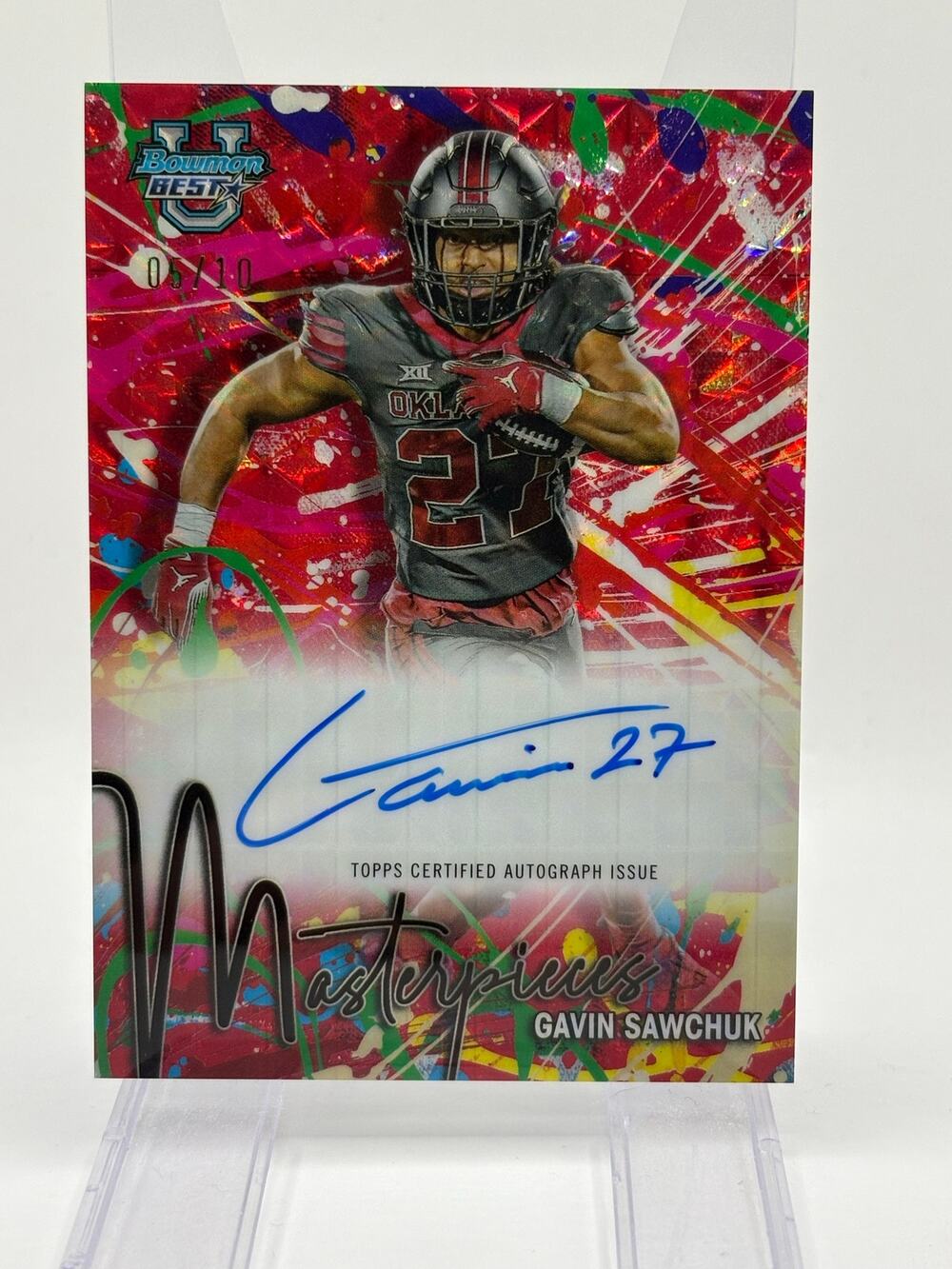 2024 Bowmans Best U Gavin Sawchuk Masterpieces Red Auto 5/10 SSP Northwestern